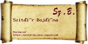 Szitár Bojána névjegykártya